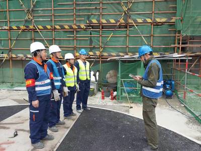 田灣核電站5、6號機組除鹽水箱施工進入收尾階段，配套電站配件同步就緒